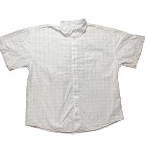 Panhandle Men’s XL Short Sleeve Button Down Shirt Cream Plaid